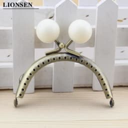 8.5cm Big beads Antique Bronze metal Purse Frame Handle for Clutch Bag Handbag Accessories Making Kiss Clasp Lock