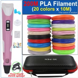 Children's 3D Pen 3D Drawing Printing Pen with LCD Screen Power Adapter 200M PLA Filament Toy Kids Christmas Birthday DIY Gift