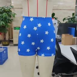 Women Summer High Waist Shorts Stars Pattern Print Micro Bottoms Shorts Slim Fit Party Clubwear Bottoms