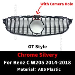 GT Diamond Front Bumper Grille For Mercedes W205 Grill C205 S205 Benz C 2014-2021 C200 C260 C180 C250 C300 Coupe AMG Tuning