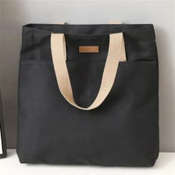 Women's Large Capacity Canvas Tote Bag with Sewing Thread Convenient Practical Commuter Handbag Advanced Sense Female's Bag