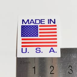 100pcs 25x25mm MADE IN U.S.A Factory Product Origin Instruction Synthetic Paper Sticker United States Manufacture