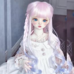 Wig for 1/6 Bjd Doll Curly Hair with Bangs Braids Dark Brown/ Gold Wig Accessories for Head Circumference 16-18cm