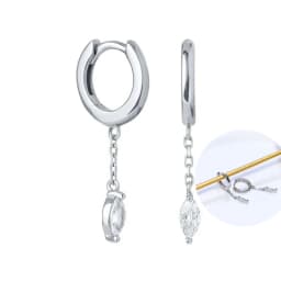 925 Sterling Silver Ear Needle White Zircon Silver Series Earrings ins Tassel Pendant Hoop Earrings For Women Advanced Jewelry