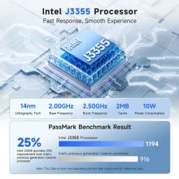 BMAX B1 Plus Windows 11 MINI PC Intel J3355 6GB RAM 128GB ROM HDMI USB Wi-Fi Supports 4K@60Hz Intel HD Graphics 500 mini pc