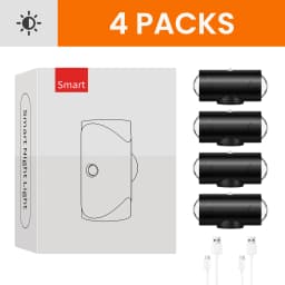 4PCS/2PCS USB Rechargeable Motion Sensor Night Light with 8 Effects, 3 Modes, LED Magnetic Dual-sided Lamp for Stairway, Bedroom