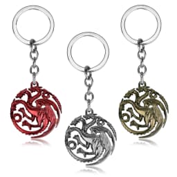Dragon House Keychain Targaryen Dragon Shape Keyring for Fan Collection Accessories Friends Gift