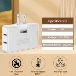 1-3Pcs 3 Way Flat Plug Adapter Power Wall Plug US Extension Plug Adapters Portable Foldable Extension Travel Converter Socket