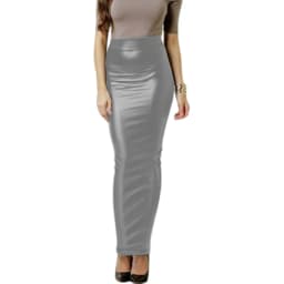 Women's PU Leather Matte Long Pencil Skirts, High Waist, Slim Hobble Skirts, Elegant Ladies Bodycon Stretch Skirts, Streetwear
