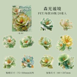 20sheets/pack Kawaii Stationery Stickers Gilded Flower Language Craft Scrapbooking Album Junk Journal Happy Planner Diary
