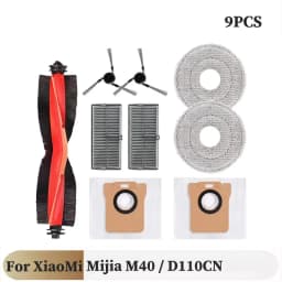 For Xiaomi Mijia M40 / D110CN Robot Vacuum Spare Parts Main Side Brush Hepa Filter Mop Cloth Dust Bag Accessories Replacement