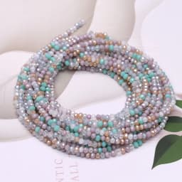 New Mixed AB color 2mm Czech crystal Glass Beads Rondelle Faceted Crystal Beads Needlework Loose Spacer Beads for Jewelry Making