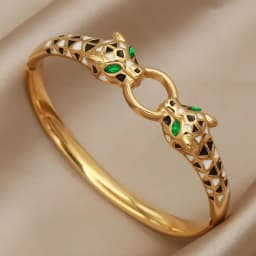 New Sight Stainless Steel Crystal Eyes Bangles&bracelets for Women Fashion Brand Jewelry Flower Leopard Bangle Party Accessories