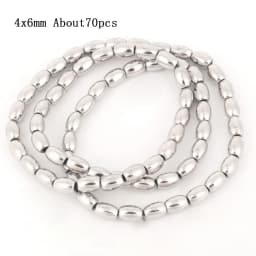 Natural Silver Color Hematite Stone Cylinder Irregular Loose Round Beads For DIY Jewelry Making Bracelet Earring Accessories