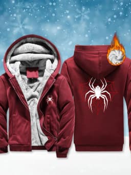 Spiders On The Spider Web Printing Men's Jacket Casual Fashion Sweatshirt Zipper Thick Clothing Winter Soft Warm Hoodies