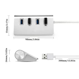 Aluminum Alloy USB 3.0 HUB 5Gbps High Speed Docking Station Expander OTG Multi Splitter Adapter for MacBook Pro/Air/Huawei Mate