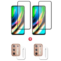 4-in-1 For Motoroal Moto G9 Plus Glass For Moto G9 Plus Tempered Glass Full Glue HD Screen Protector For Moto G9 Plus Lens Glass