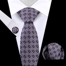 Business Tie For Men Set Necktie Cufflink Classic Handkerchief Suit For Wedding High Quality Stripe Tie Set Formal Gravata Gift