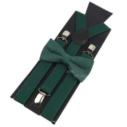 Adjustable Elastic Leather Suspenders Bowtie Set Men Women Sage Green Braces Straps For Wedding Y-Back Shirt Accessories Gift