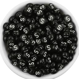 7x3.5mm Black Acrylic Beads Flat Round Pick Letters Loose Alphabet Spacer Beads Supplies For Jewelry Making Bracelets Accessory