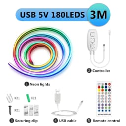 RGBIC Waterproof Flexible Neon LED Strip with App/Remote Control, Music Sync DIY Lamp for Living Room, Bedroom, Wall Decoration