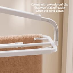 Foldable Telescopic Clothes Hanger Anti-Slip PP Drying Rack for Home Towels Bed Sheets Quilt Covers Windproof & Stable Hangers