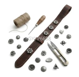 20/50/100PCS Old silver Flower/Round Conchos Screw Back Rivets For Bags Belt DIY Doll Clothes Sewing Riveting Button Accessories