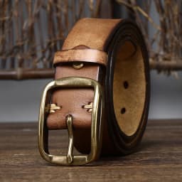 3.8CM Thick Cowhide Copper Buckle Top Grain Genuine Leather Casual Jeans Belt Men High Quality Retro Luxury Male Strap Cintos