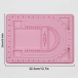 Flocked Bead Board Bracelet Necklace Beading Organizer Tray Design Measuring Tool for DIY Jewelry Making Craft Accessories