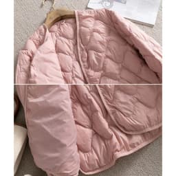 Schinteon Women Ultralight White Duck Down Jacket Argyle V-neck Collar Casual Autumn Winter Outwear Coat 2024 New Fashion