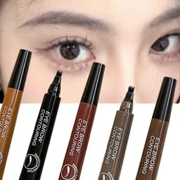 4 Point Eyebrow Pencil Black Brown Waterproof Microblading Liquid Eyebrow Pen Makeup Long Lasting Cosmetic 4 Points Eye Brow Pen