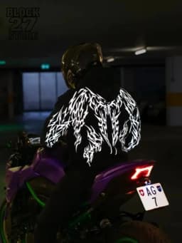 Men's Reflective Motorcycle Hoodie Set Reflective Graphic Oversized Urban Rebel Casual Daily Night Streetwear Hoodie Tops Y2k
