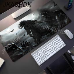 Black Samurai Mouse Pad Gamer Table Mat Teclado Empresa Gaming Laptop Esports Mousepad PC Office Accessories Computer Desk Mats