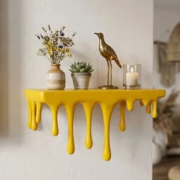 Decorative 3D Printed Drip Floating Shelf Plastic Stable Melting Wall Shelf Irregular Artistic Plants Display Stand Bedroom