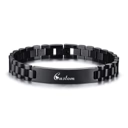 Personalized Engrave Photo Text Bracelet for Men Wristband Stainless Steel Bangle Engraving Color Printing Picture Couple Gifts