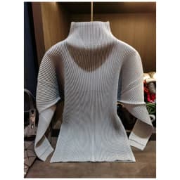 Miyake Pleated Sweatshirt Pit Stripe Zipper Standing Collar Jacket Women 2025 New Casual Pullover Hundred Pleat Skinny Tops