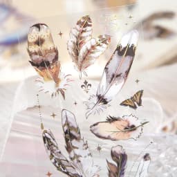 3sheets dragonfly feathers birds marine creatures hot stamping PET stickers DIY handmade materials scrapbooks decorative