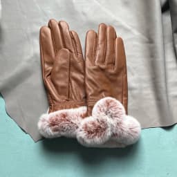 Autumn winter women's genuine leather gloves 100% real rex rabbit fur genuine sheepskin mittens black red blue pink