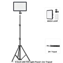 8/12 Inch LED Photography Video Panel Light Photo Studio Lighting Kit For Shoot Live Streaming Youbube With Tripod Stand