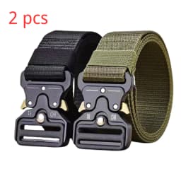 Red Ears Plastic Buckle Tactical Belt Men'S Multifunctional Military Fan Canvas Belt Outdoor Faux Nylon Training Waist Belt