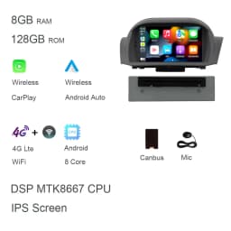 Android 13.0 CarPlay Car Multimedia Player 8G 256G GPS Navigation RDS 4G WiFi Bluetooth DSP Car Radio For Ford Fiesta 2013-2016
