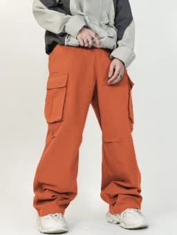 3D Pockets, Street-styling Workwear, Trendy Functional Lacing, Loose-fitting Casual Pants, Men's Straight-cut Fashion