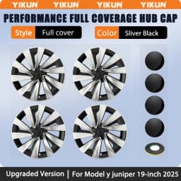 4PCS 19-Inch Wheel Cover for Tesla New Model Y Juniper Performance Hub Caps Crossflow Tire Hubcaps Full Rims Accessories 2025-26