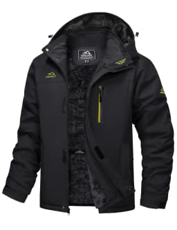 Men's Winter Jacket Waterproof Windproof Fleece Lined Parka Warm Thermal Coat with Removable Hood Outdoor Ski Snowboard Jacket
