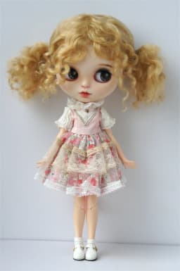 Fjusuns  JD816 Full Sizes  Soft Messy Baby Curly Twins Pony Mohair BJD Doll Wigs