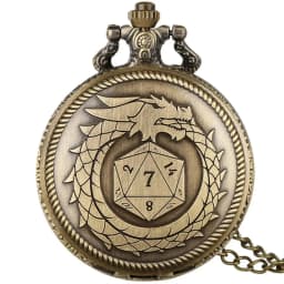 Steampunk Dragon Quartz Pocket Watch Necklace for Men And Women Metal Pendant with Arabic Numerals Dial Unique Timepiece G