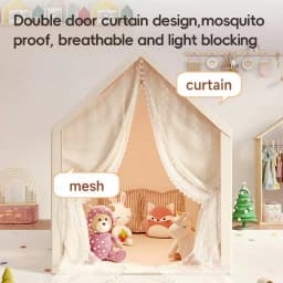 Extra-Large Playhouse Tent with White and Red Polka Dot Roof, Red Mushroom House, Princess Fairy Tale Play Tent, Equipped with Windows/Curtains/Storage Bag, Sturdy Iron Material, Portable Outdoor Playhouse, Party Decoration for Early Learning and Imaginative Play, Large Toy Castle Tent, Halloween/Christmas/Thanksgiving/Birthday Holiday Gift, Does Not Include Accessories and Lighting