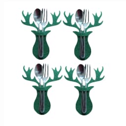 Party Supplies Santa Claus Xmas Tree Snowflake Table Decorations Tableware Organizer Christmas Knife Fork Holder Cutlery Bag