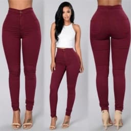 Spring Autumn New Solid Skinny Small Leg Pants Woman White High Waist Render Jeans Sexy Long Pants Femme Casual Pencil Pants