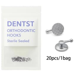 20PCS Dental Orthodontic Lingual Buttons-Bondable Round Mesh Base Composite Clear Ceramic Hook Dentistry Accessories Materials